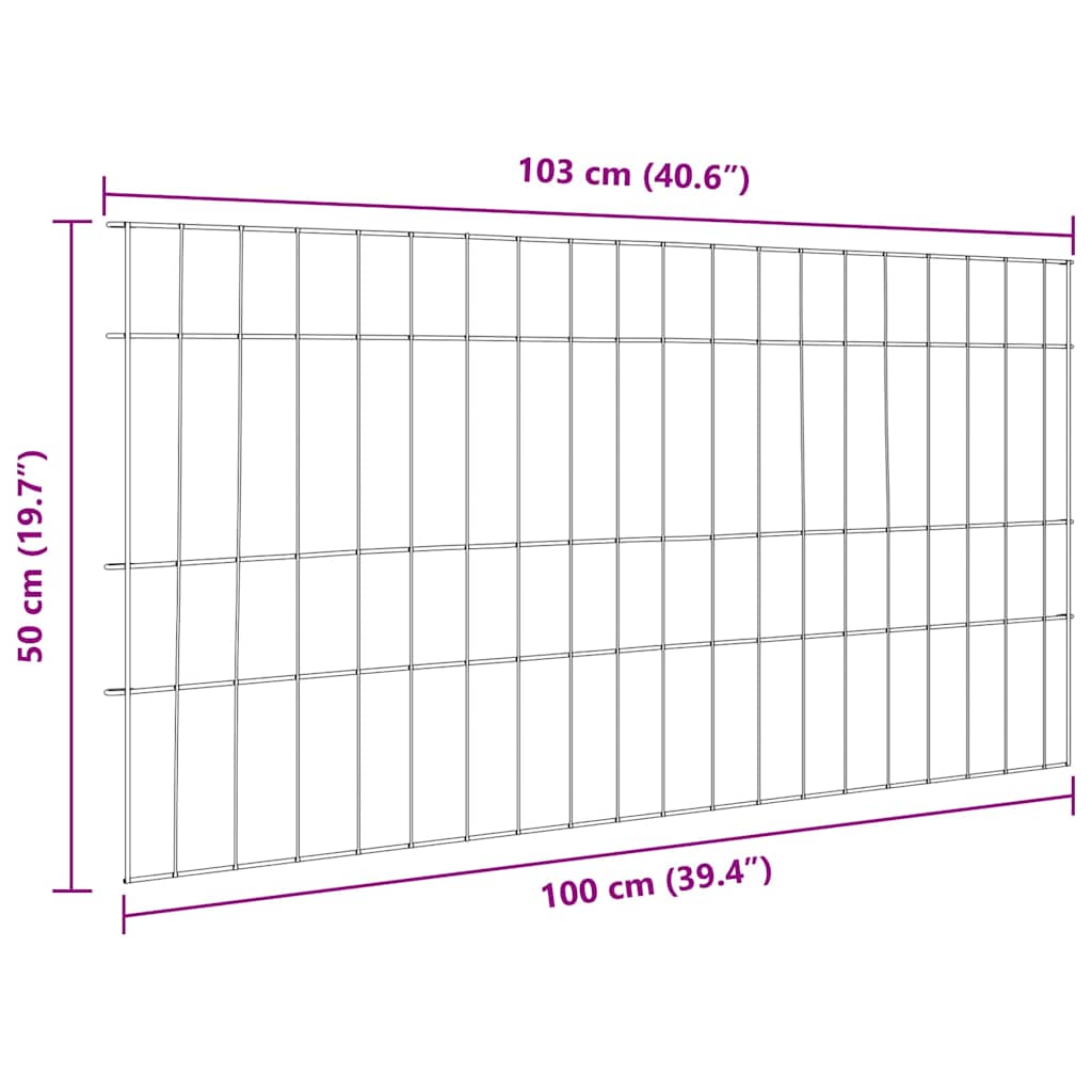 vidaXL Σετ φράχτη για λιμνούλες 5 pcs Πράσινο 100 x 50 cm Ατσάλι