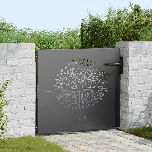 vidaXL Πύλη Κήπου 85 x 100 cm Ατσάλι με Επικάλυψη Πούδρας Κλειδώσιμο