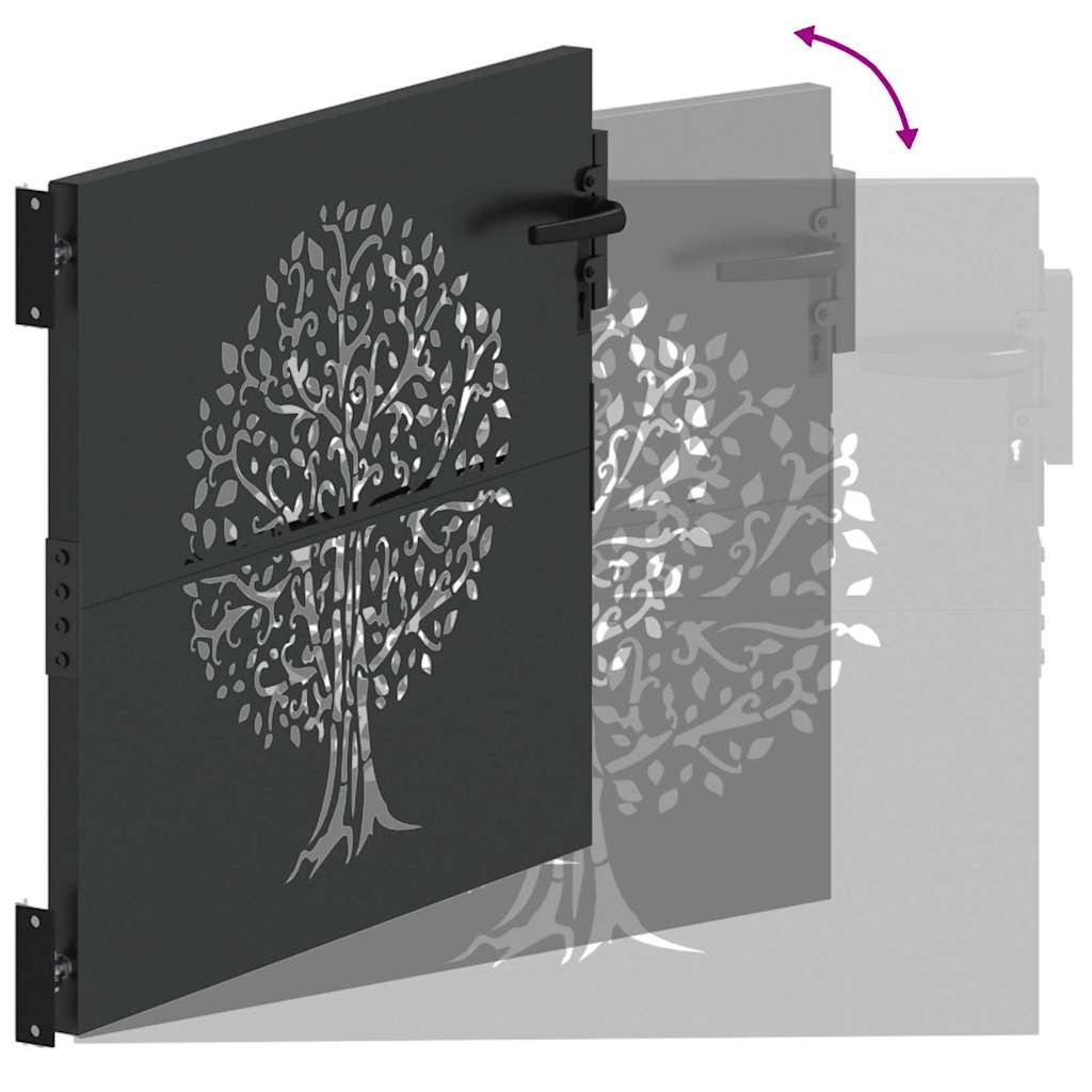 vidaXL Πύλη Κήπου 85 x 100 cm Ατσάλι με Επικάλυψη Πούδρας Κλειδώσιμο