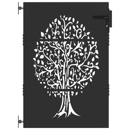 vidaXL Πύλη Κήπου 85 x 125 cm Ατσάλι με Επικάλυψη Πούδρας Κλειδώσιμο