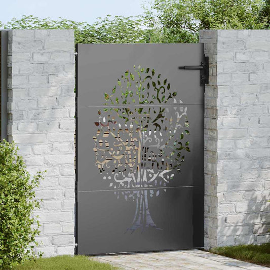 vidaXL Πύλη Κήπου Μαύρο 85 x 150 cm Ατσάλι με Επικάλυψη Πούδρας