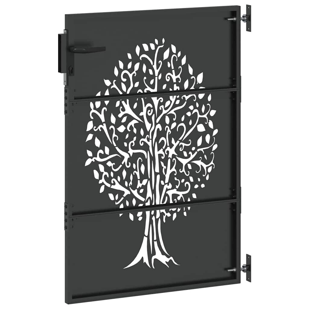 vidaXL Πύλη Κήπου Μαύρο 85 x 150 cm Ατσάλι με Επικάλυψη Πούδρας