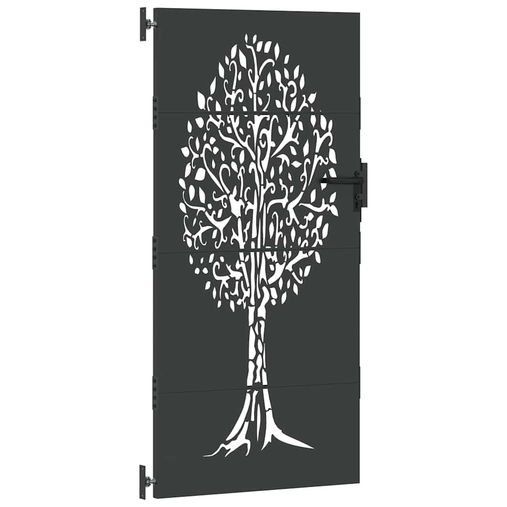 vidaXL Πύλη Κήπου Μαύρο 85 x 175 cm Ατσάλι με Επικάλυψη Πούδρας