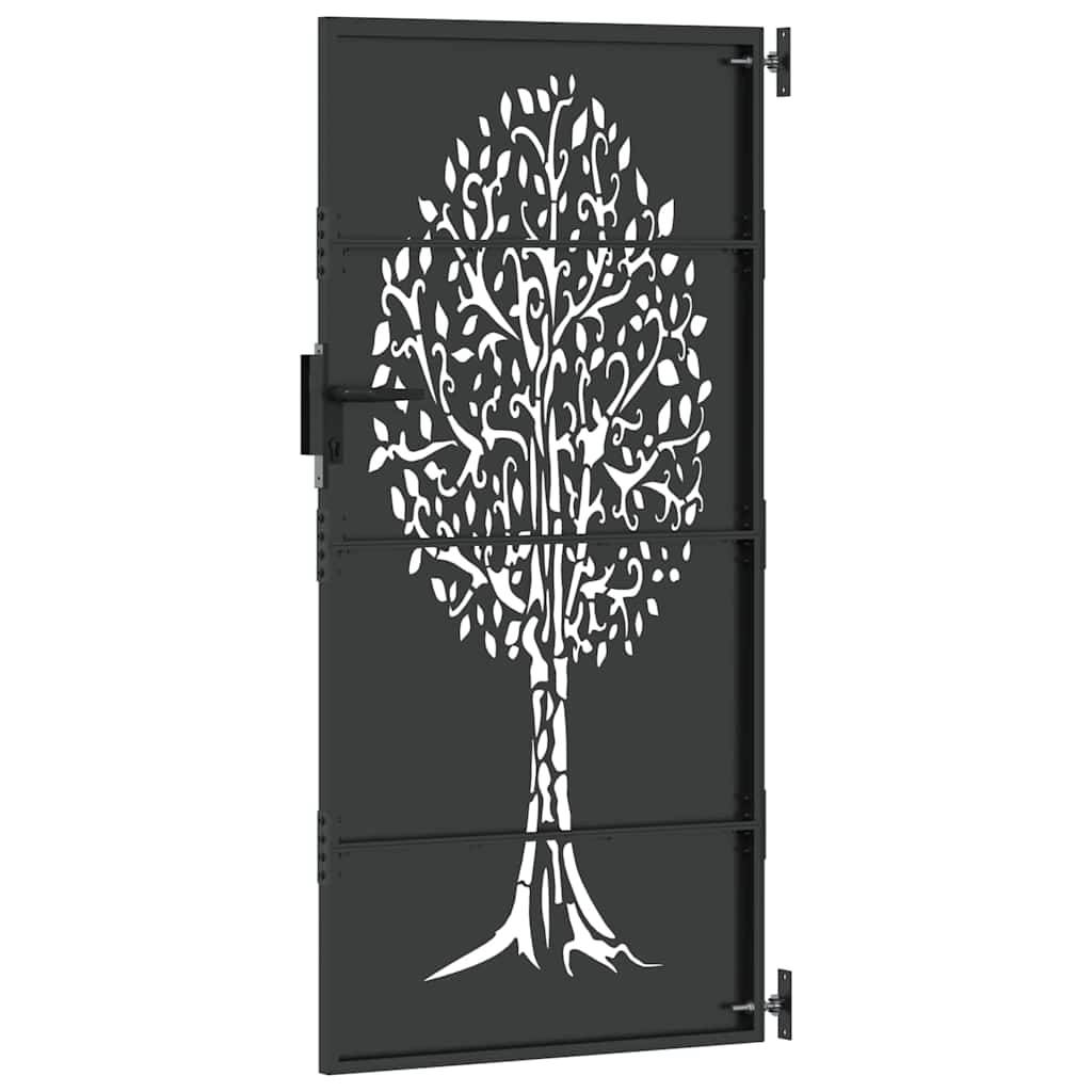 vidaXL Πύλη Κήπου Μαύρο 85 x 175 cm Ατσάλι με Επικάλυψη Πούδρας