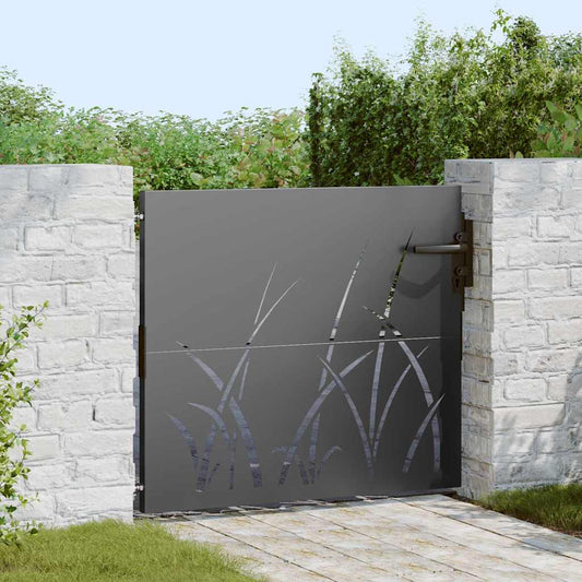vidaXL Πύλη Κήπου Μαύρο 85 x 100 cm Ατσάλι με Επικάλυψη Πούδρας