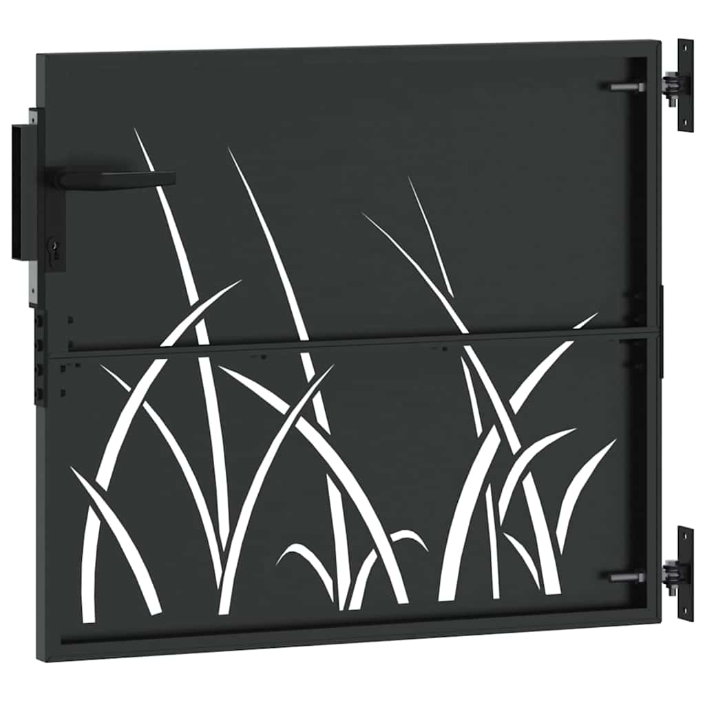 vidaXL Πύλη Κήπου Μαύρο 85 x 100 cm Ατσάλι με Επικάλυψη Πούδρας