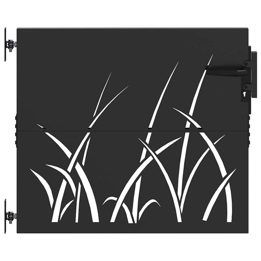vidaXL Πύλη Κήπου Μαύρο 85 x 100 cm Ατσάλι με Επικάλυψη Πούδρας