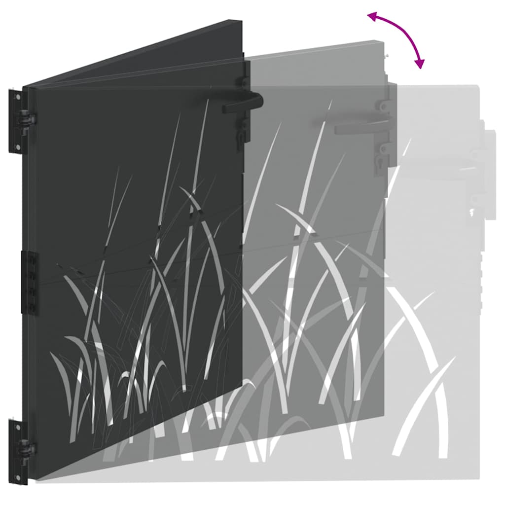 vidaXL Πύλη Κήπου Μαύρο 85 x 100 cm Ατσάλι με Επικάλυψη Πούδρας