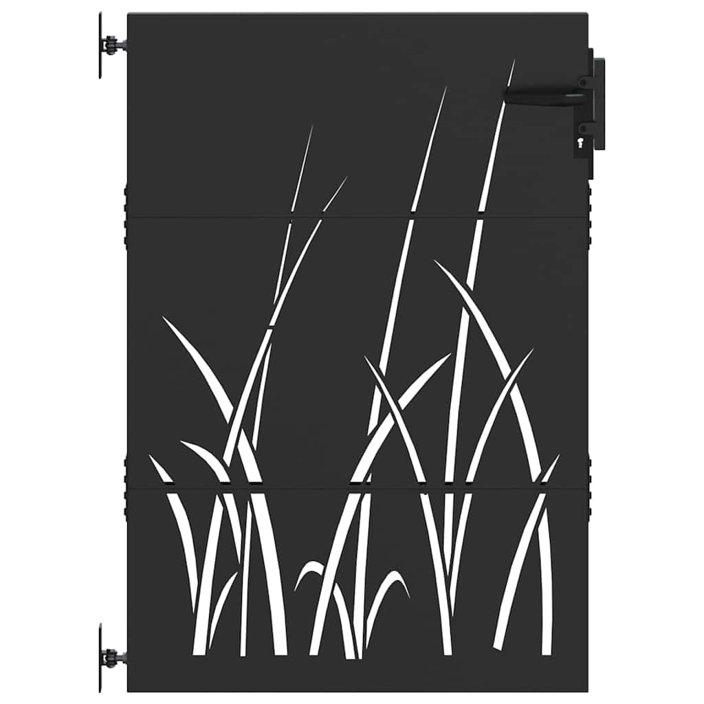 vidaXL Πύλη Κήπου Μαύρο 85 x 125 cm Ατσάλι με Επικάλυψη Πούδρας