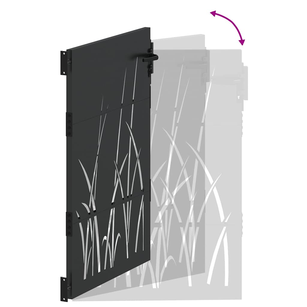vidaXL Πύλη Κήπου Μαύρο 85 x 125 cm Ατσάλι με Επικάλυψη Πούδρας