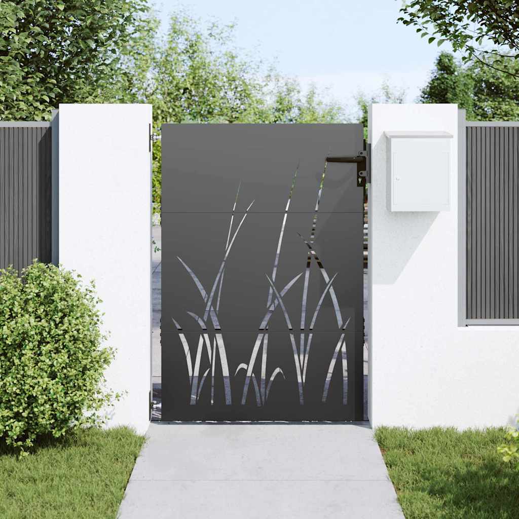 vidaXL Πύλη Κήπου Μαύρο 85 x 150 cm Ατσάλι με Επικάλυψη Πούδρας