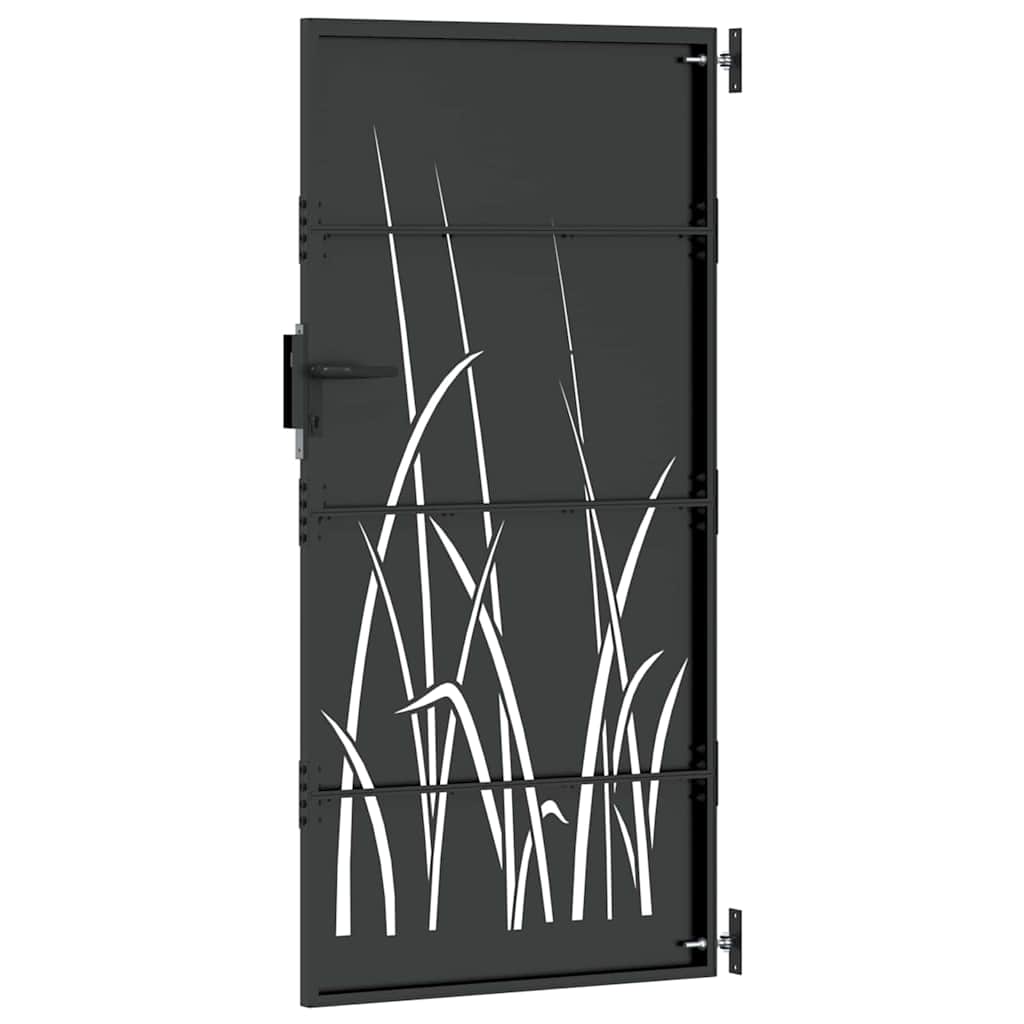 vidaXL Πύλη Κήπου Μαύρο 85 x 175 cm Ατσάλι με Επικάλυψη Πούδρας