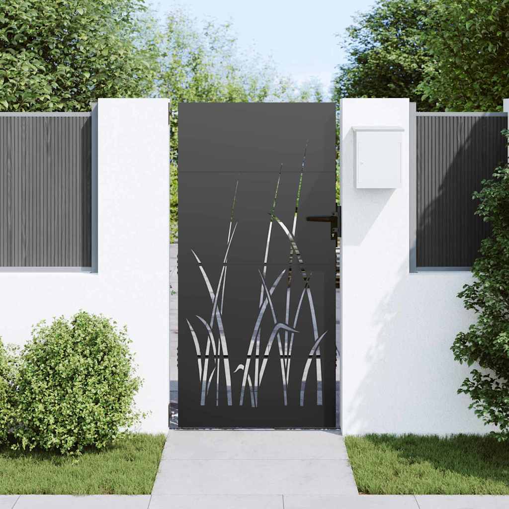 vidaXL Πύλη Κήπου Μαύρο 85 x 200 cm Ατσάλι με Επικάλυψη Πούδρας