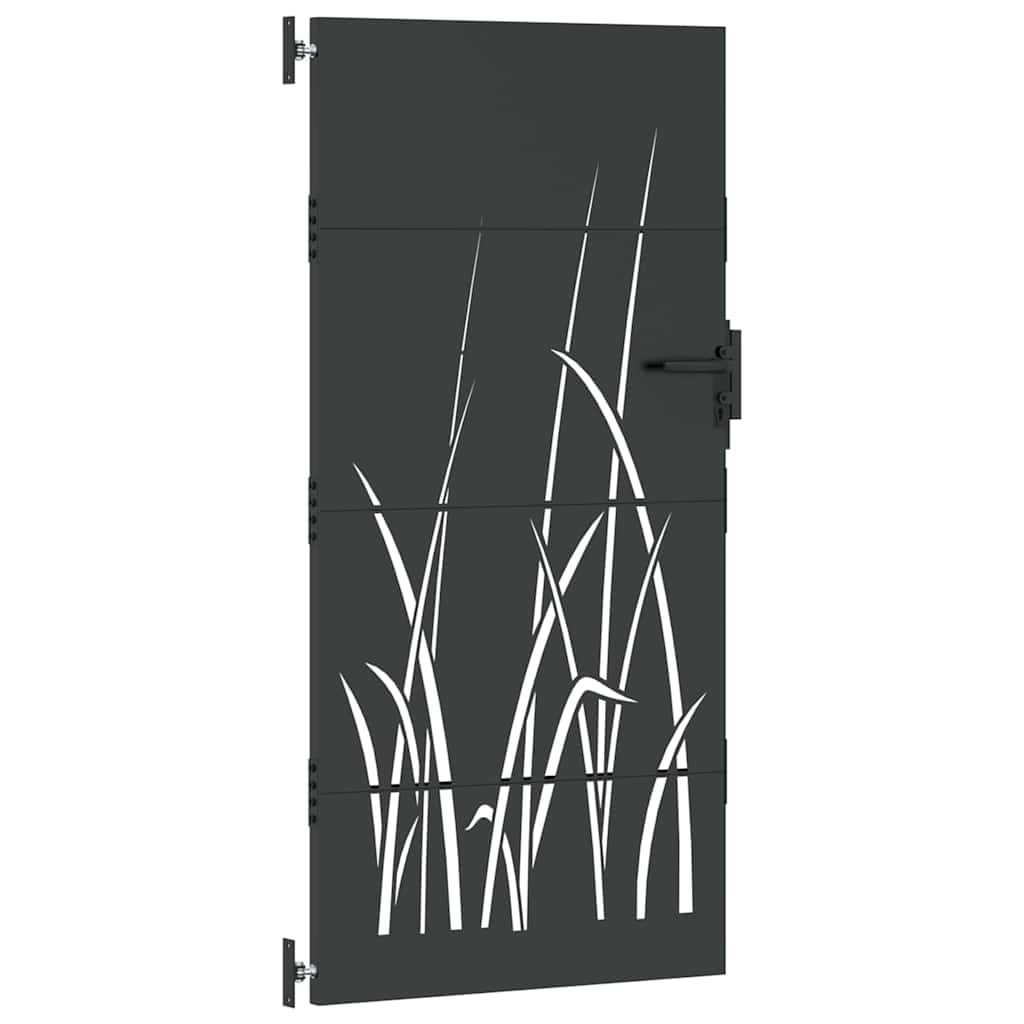 vidaXL Πύλη Κήπου Μαύρο 85 x 200 cm Ατσάλι με Επικάλυψη Πούδρας