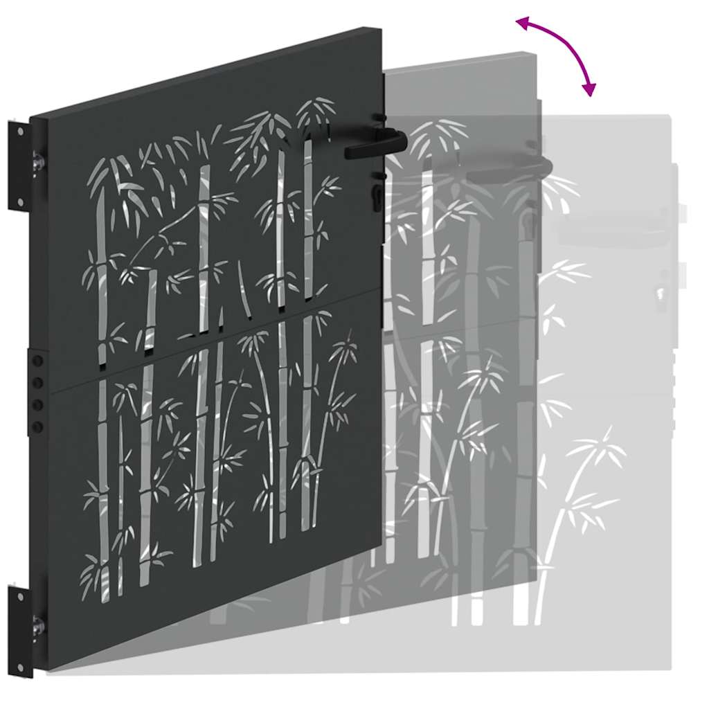 vidaXL Πύλη Κήπου Μαύρο 94 x 100 εκ. Ατσάλι με Επικάλυψη Πούδρας