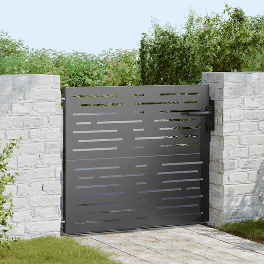 vidaXL Πύλη Κήπου Μαύρο 85 x 100 cm Ατσάλι με Επικάλυψη Πούδρας