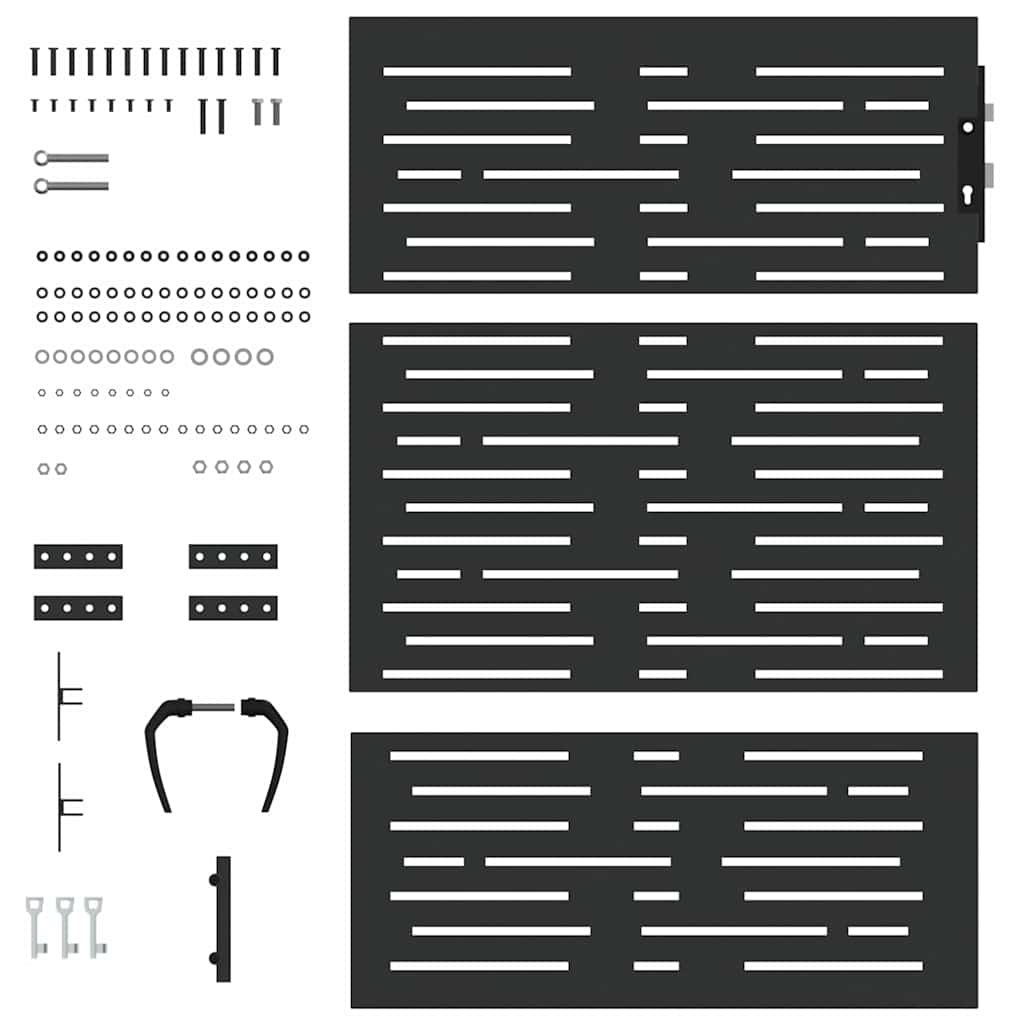 vidaXL Πύλη Κήπου Μαύρο 85 x 150 cm Ατσάλι με Επικάλυψη Πούδρας