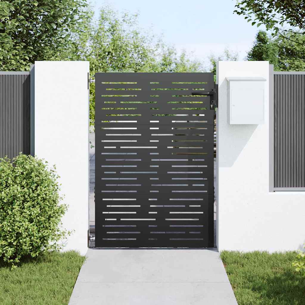 vidaXL Πύλη Κήπου Μαύρο 85 x 150 cm Ατσάλι με Επικάλυψη Πούδρας