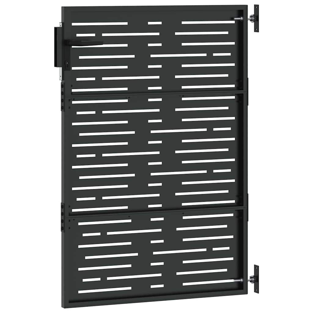 vidaXL Πύλη Κήπου Μαύρο 85 x 150 cm Ατσάλι με Επικάλυψη Πούδρας