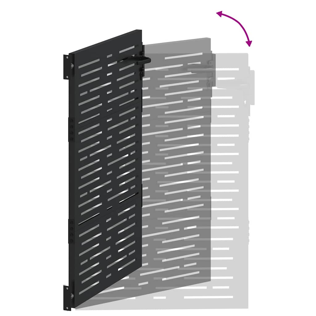 vidaXL Πύλη Κήπου Μαύρο 85 x 150 cm Ατσάλι με Επικάλυψη Πούδρας