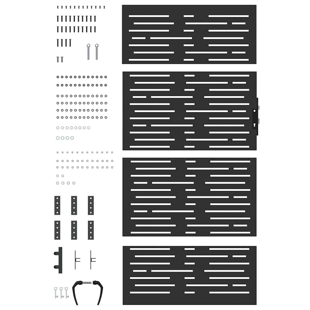vidaXL Πύλη Κήπου 85 x 175 cm Ατσάλι με Επικάλυψη Πούδρας Κλειδώσιμο