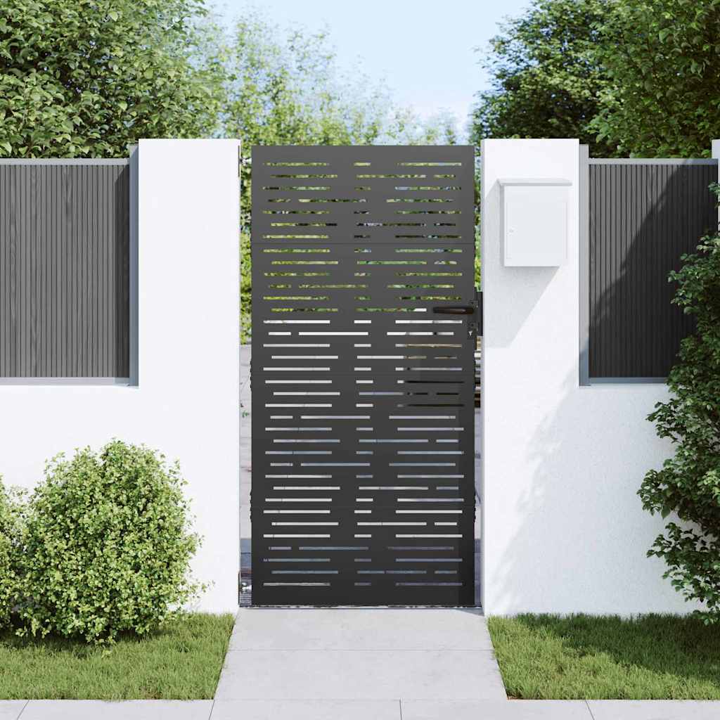 vidaXL Πύλη Κήπου 85 x 175 cm Ατσάλι με Επικάλυψη Πούδρας Κλειδώσιμο
