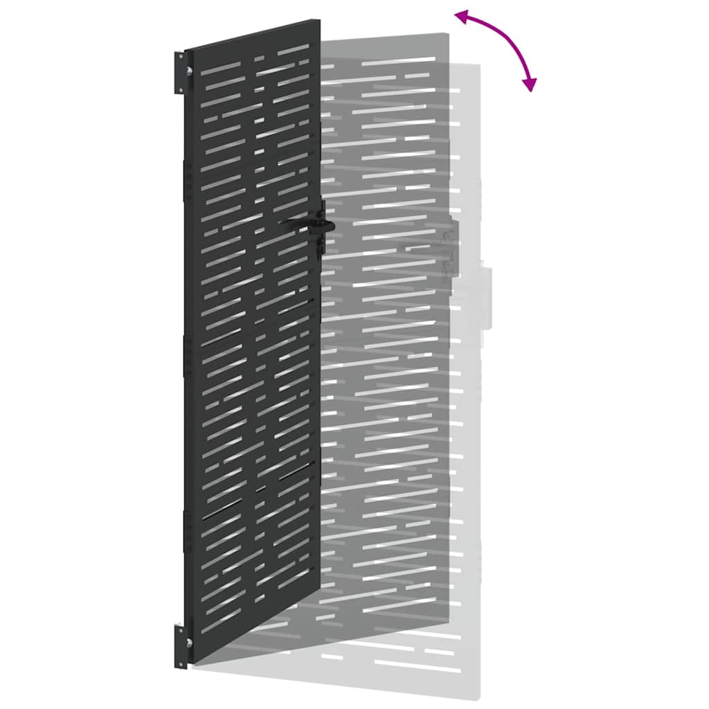 vidaXL Πύλη Κήπου 85 x 175 cm Ατσάλι με Επικάλυψη Πούδρας Κλειδώσιμο