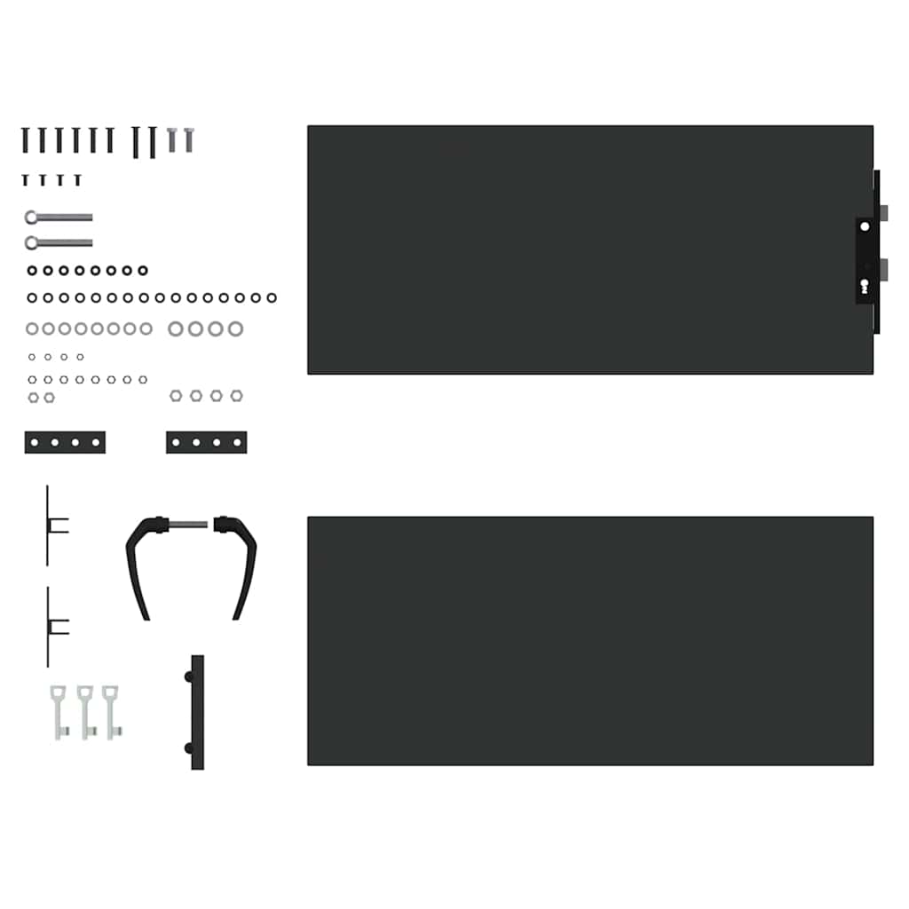 vidaXL Πύλη Κήπου Μαύρο 85 x 100 cm Ατσάλι με Επικάλυψη Πούδρας