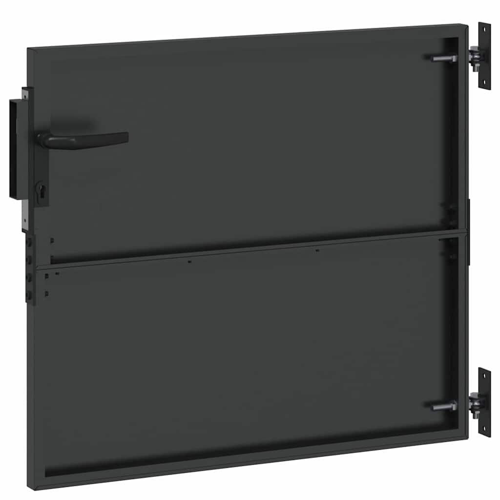 vidaXL Πύλη Κήπου Μαύρο 85 x 100 cm Ατσάλι με Επικάλυψη Πούδρας