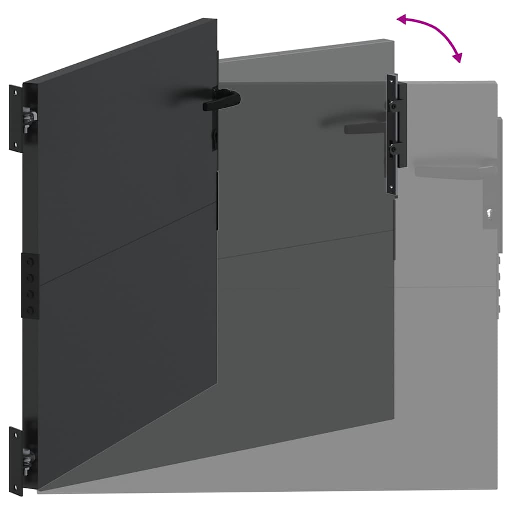 vidaXL Πύλη Κήπου Μαύρο 85 x 100 cm Ατσάλι με Επικάλυψη Πούδρας