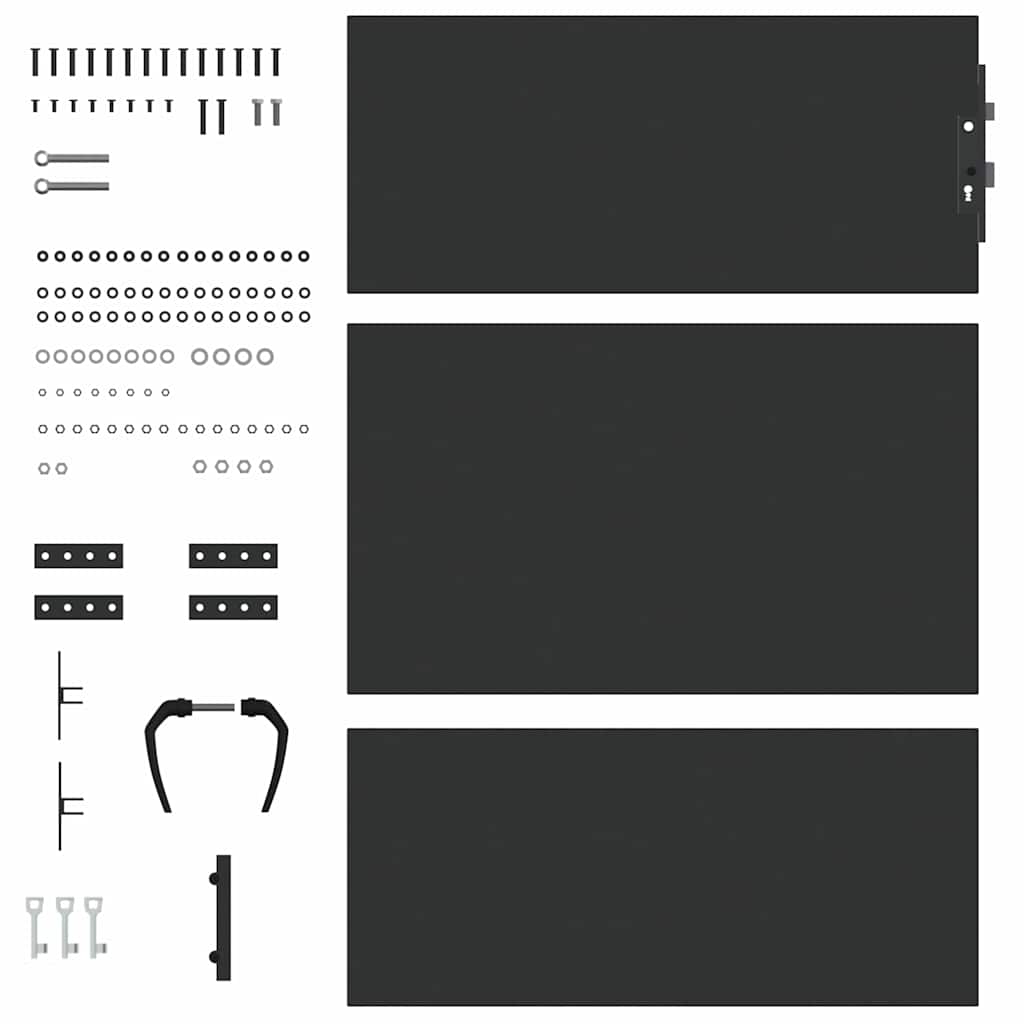 vidaXL Πύλη Κήπου Μαύρο 85 x 125 cm Ατσάλι με Επικάλυψη Πούδρας
