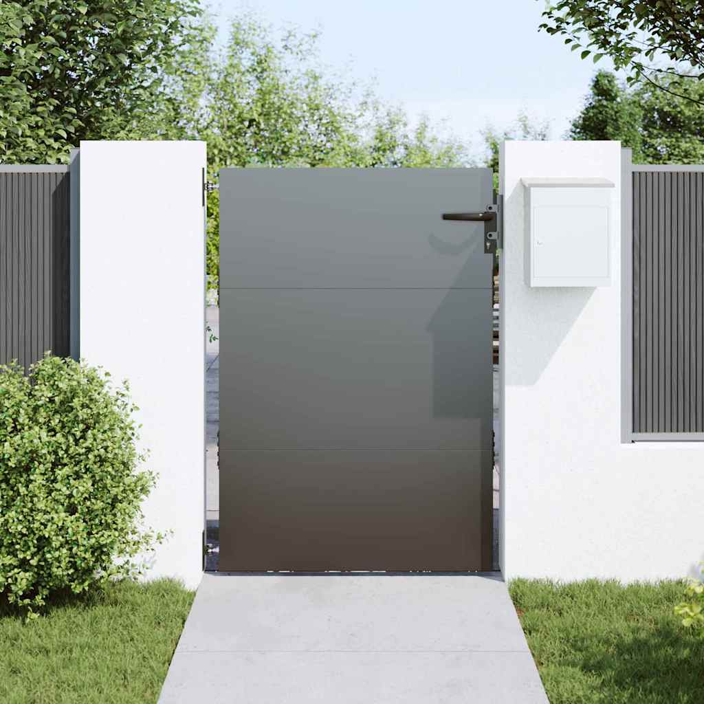 vidaXL Πύλη Κήπου Μαύρο 85 x 125 cm Ατσάλι με Επικάλυψη Πούδρας