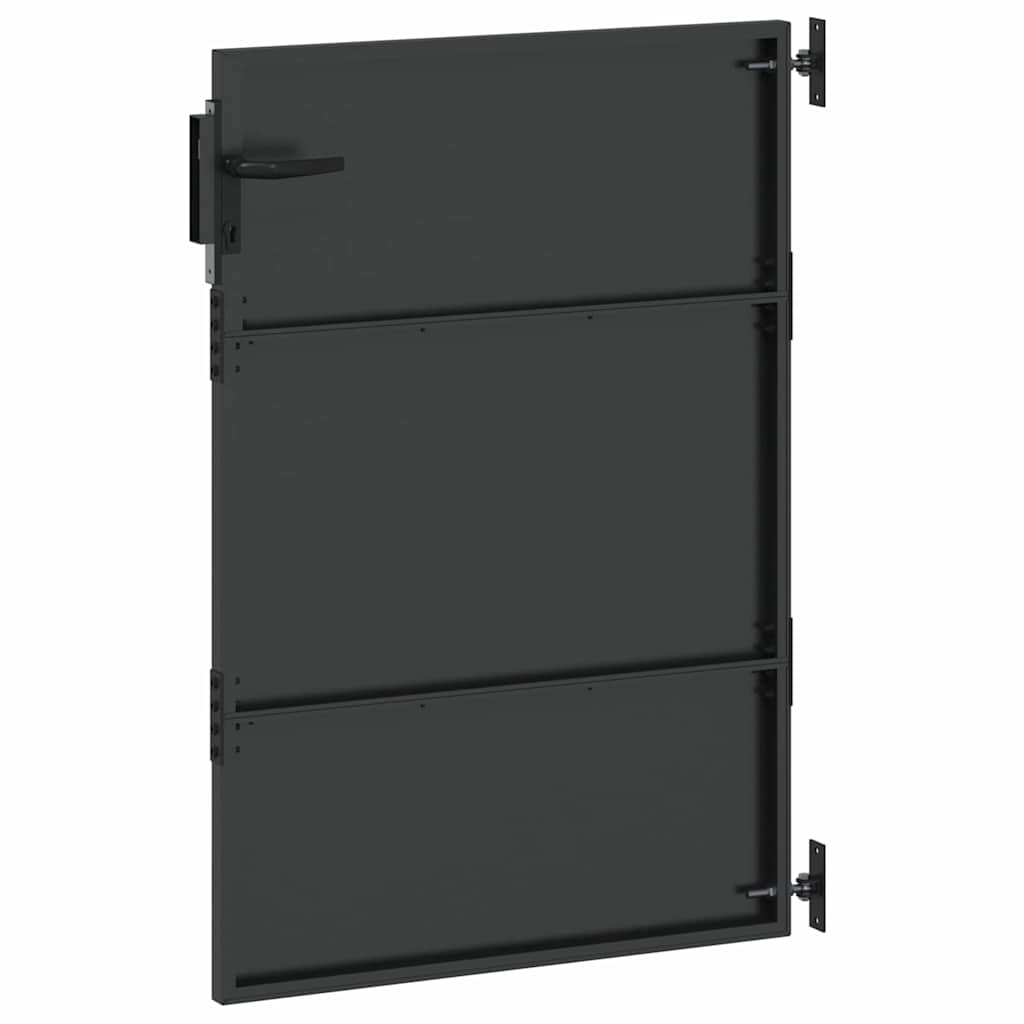 vidaXL Πύλη Κήπου Μαύρο 85 x 125 cm Ατσάλι με Επικάλυψη Πούδρας
