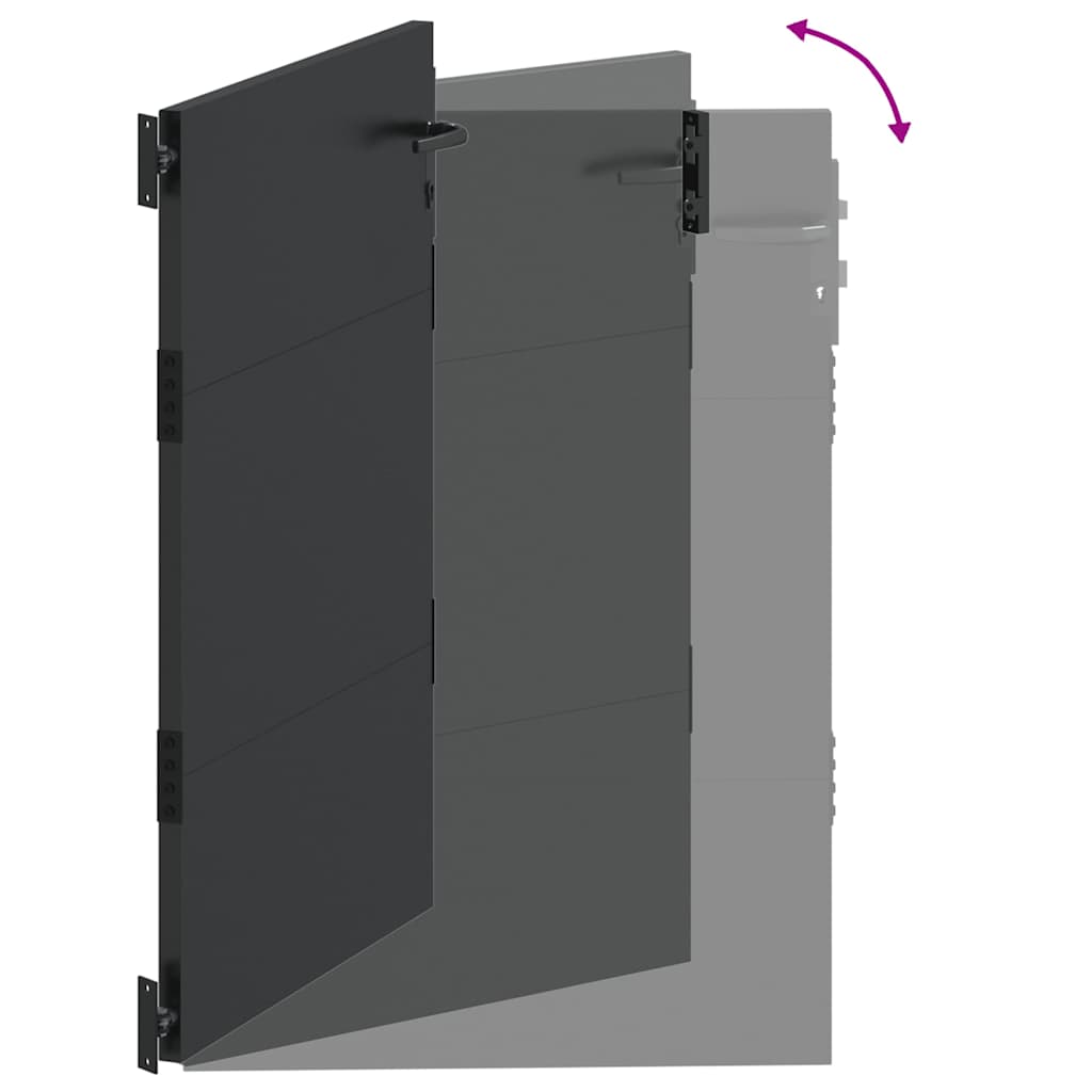 vidaXL Πύλη Κήπου Μαύρο 85 x 125 cm Ατσάλι με Επικάλυψη Πούδρας