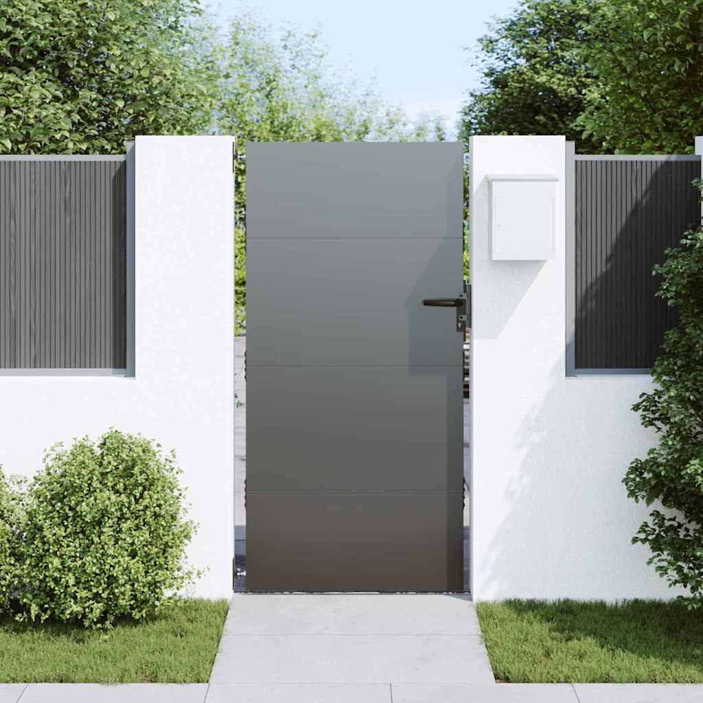 vidaXL Πύλη Κήπου Μαύρο 85 x 175 cm Ατσάλι με Επικάλυψη Πούδρας
