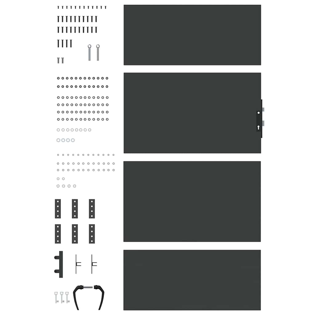 vidaXL Πύλη Κήπου Μαύρο 85 x 200 cm Ατσάλι με Επικάλυψη Πούδρας