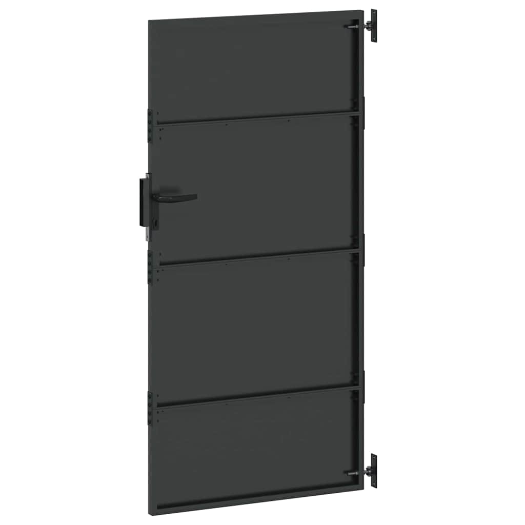 vidaXL Πύλη Κήπου Μαύρο 85 x 200 cm Ατσάλι με Επικάλυψη Πούδρας