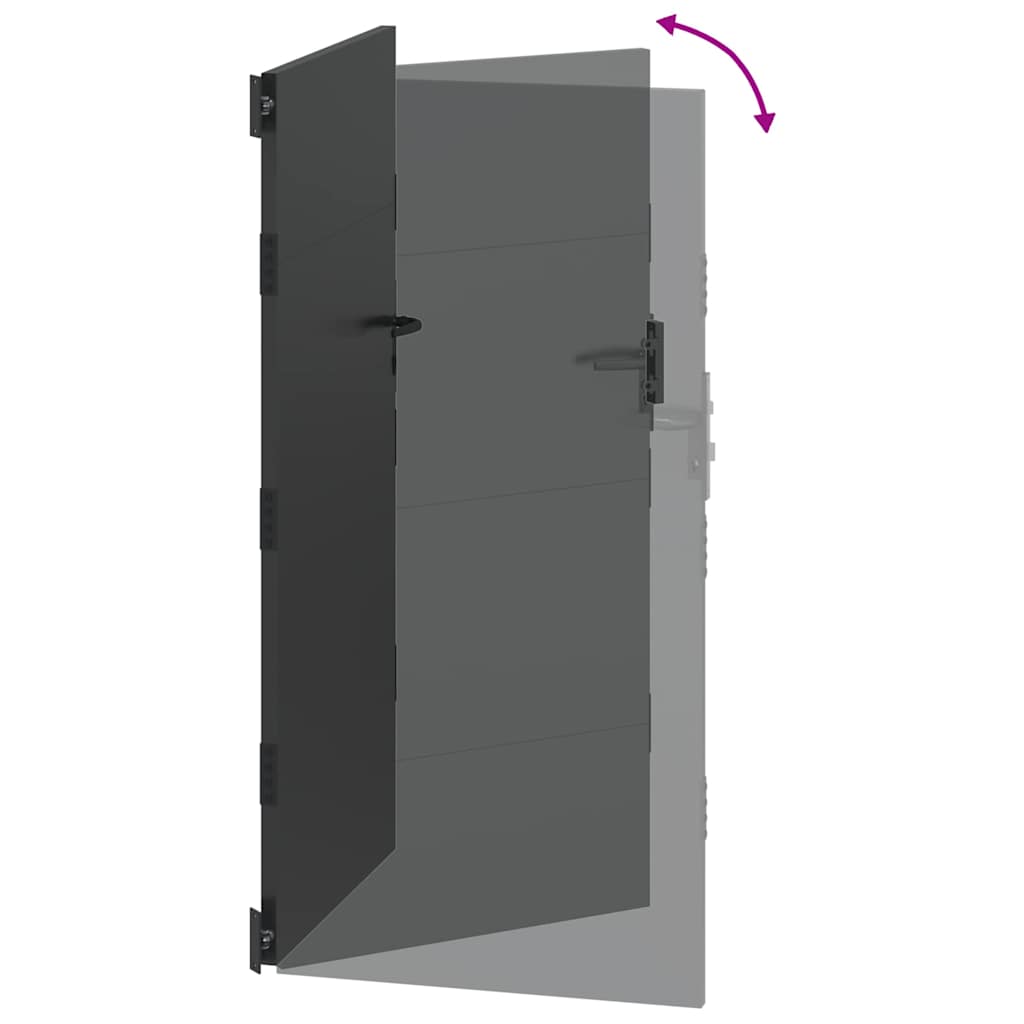 vidaXL Πύλη Κήπου Μαύρο 85 x 200 cm Ατσάλι με Επικάλυψη Πούδρας