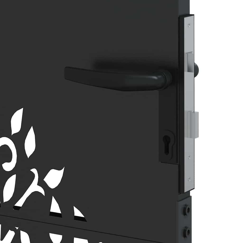 vidaXL Πύλη Κήπου Μαύρο 105 x 125 cm Ατσάλι με Επικάλυψη Πούδρας