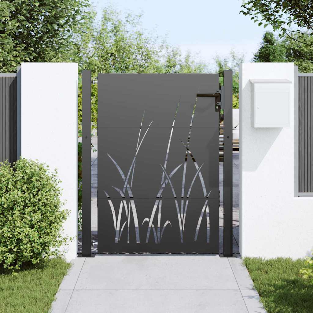vidaXL Πύλη Κήπου Μαύρο 110 x 155 εκ Ατσάλι με Επικάλυψη Πούδρας