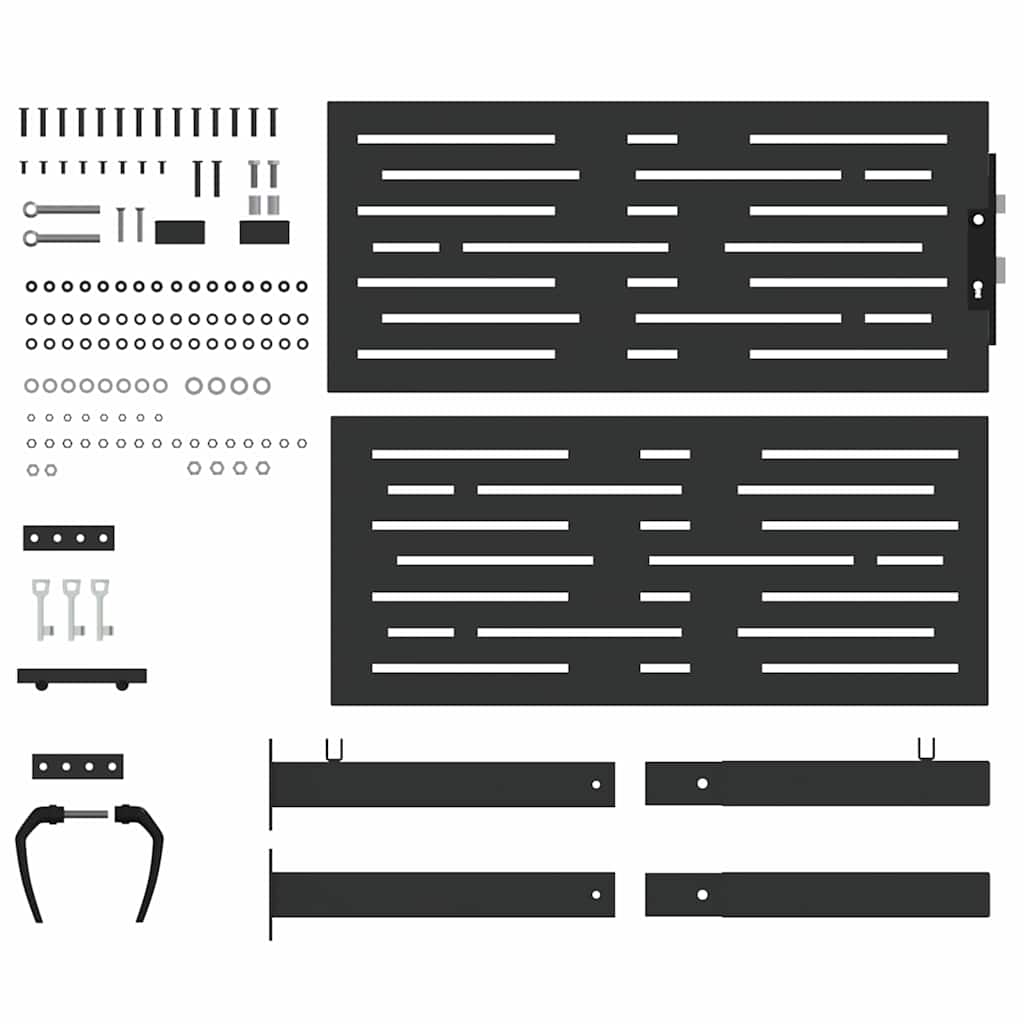 vidaXL Πύλη Κήπου Μαύρο 110 x 105 εκ Χάλυβας με επίστρωση πούδρας
