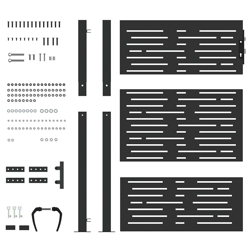 vidaXL Πύλη Κήπου Μαύρο 110 x 130 cm Χάλυβας με επίστρωση πούδρας