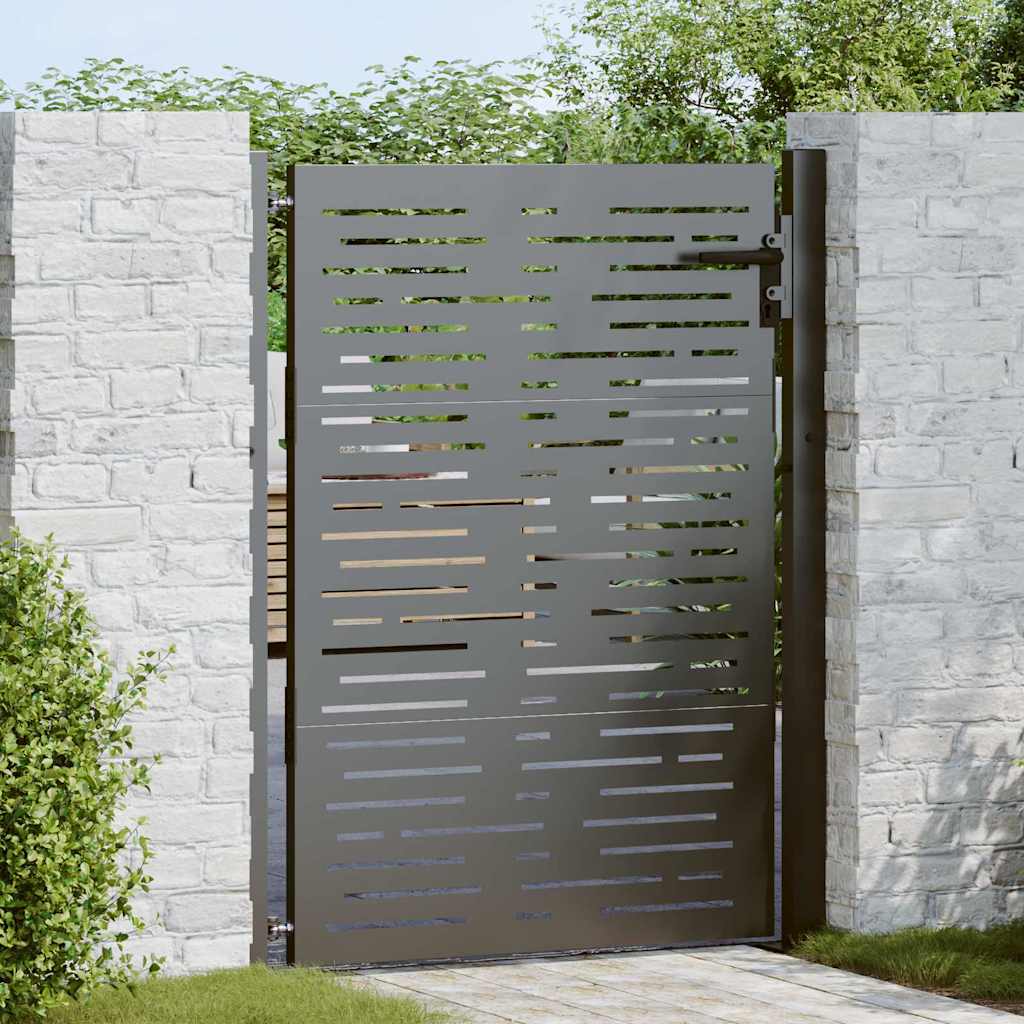 vidaXL Πύλη Κήπου Μαύρο 110 x 130 cm Χάλυβας με επίστρωση πούδρας