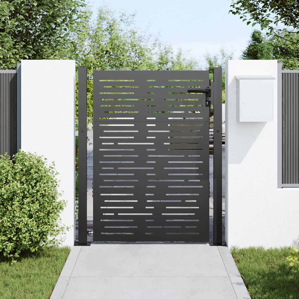 vidaXL Πύλη Κήπου Μαύρο 110 x 130 cm Χάλυβας με επίστρωση πούδρας