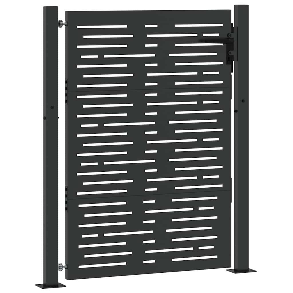 vidaXL Πύλη Κήπου Μαύρο 110 x 130 cm Χάλυβας με επίστρωση πούδρας