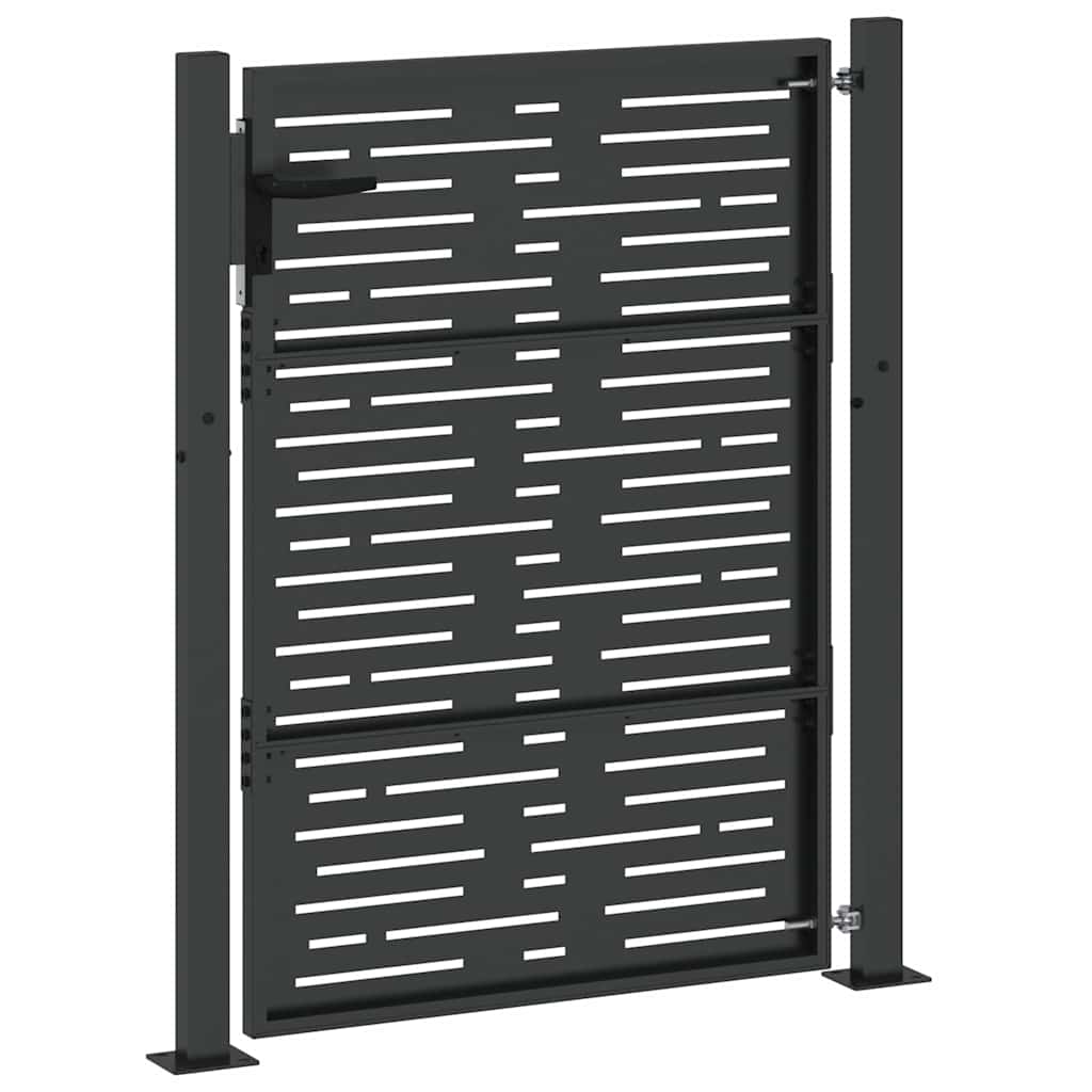 vidaXL Πύλη Κήπου Μαύρο 110 x 130 cm Χάλυβας με επίστρωση πούδρας