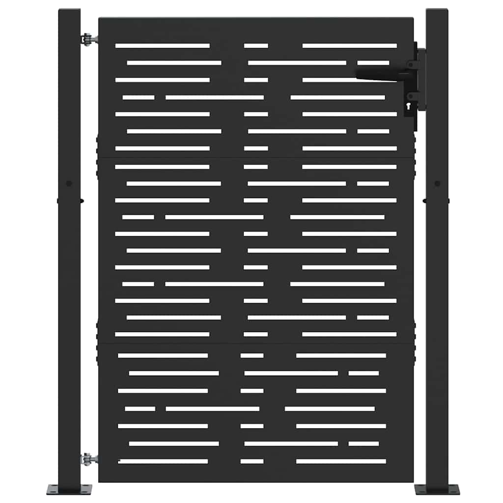 vidaXL Πύλη Κήπου Μαύρο 110 x 130 cm Χάλυβας με επίστρωση πούδρας