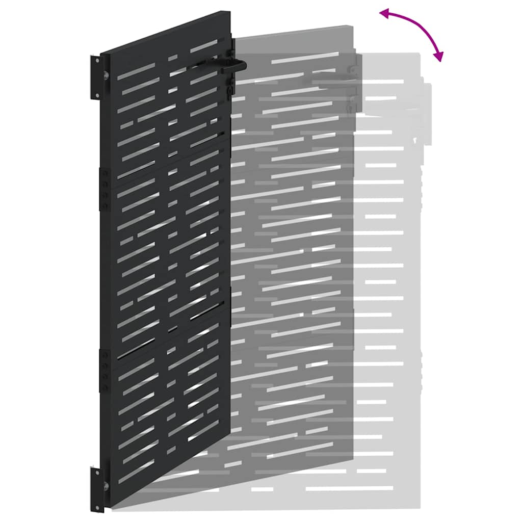 vidaXL Πύλη Κήπου Μαύρο 110 x 130 cm Χάλυβας με επίστρωση πούδρας