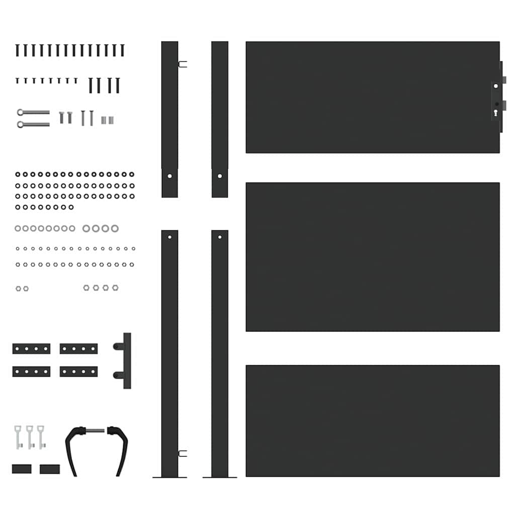 vidaXL Πύλη Κήπου Μαύρο 105 x 125 cm Ατσάλι με Επικάλυψη Πούδρας