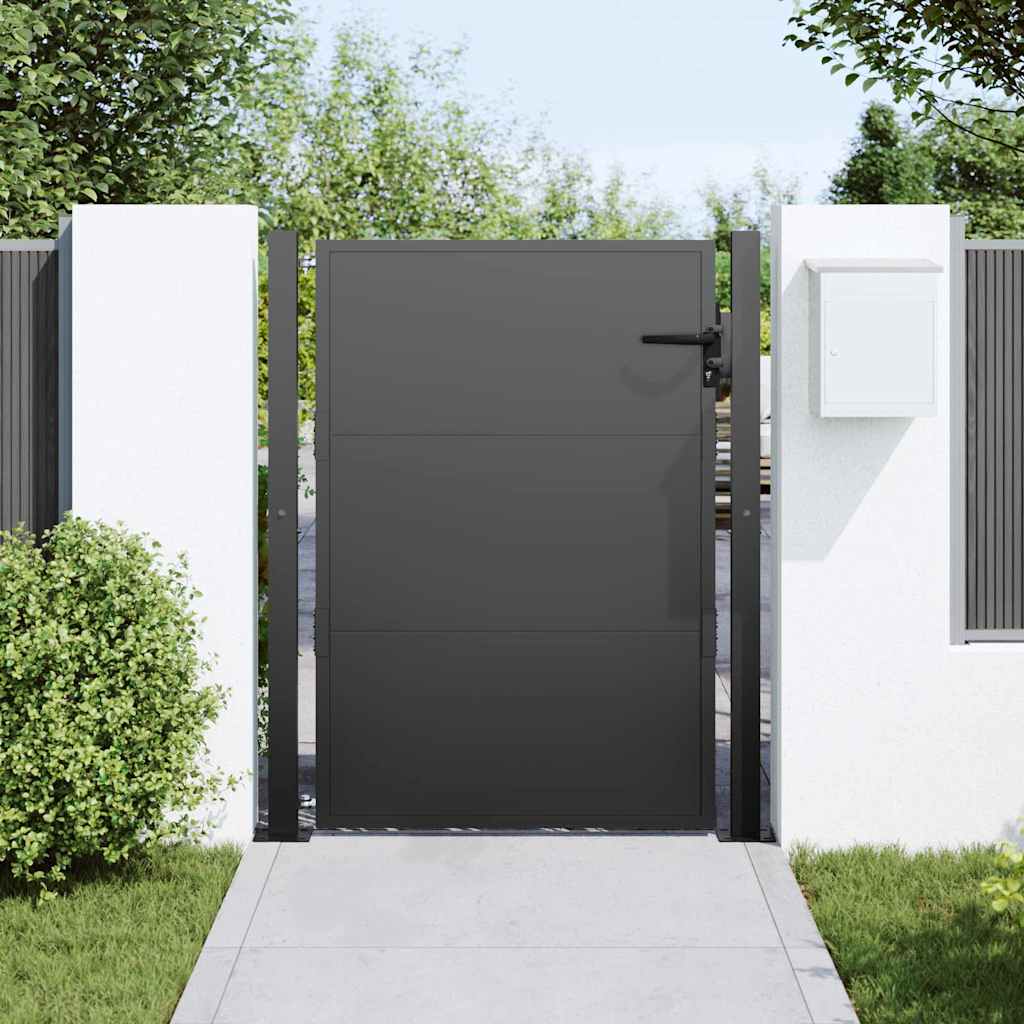 vidaXL Πύλη Κήπου Μαύρο 110 x 130 cm Χάλυβας με επίστρωση πούδρας